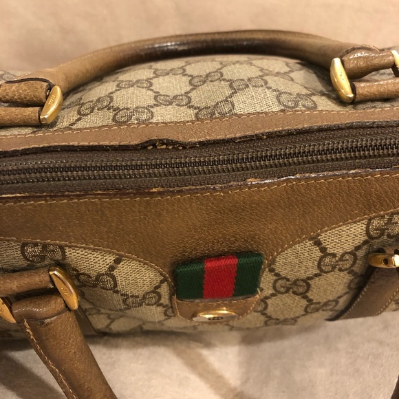 SOLD!!! auth Vintage Gucci GG Web Boston - Picture 5 of 8